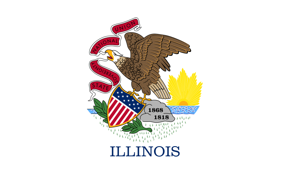 Illinois flag – how to get married online in Illinois guide