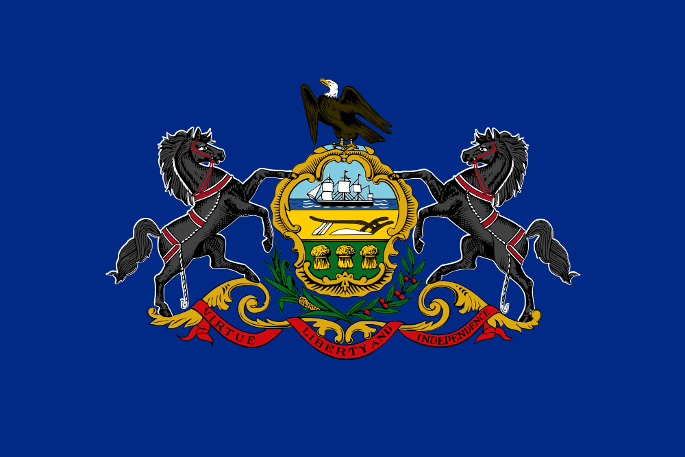 Pennsylvania flag – how to get married online in Pennsylvania guide