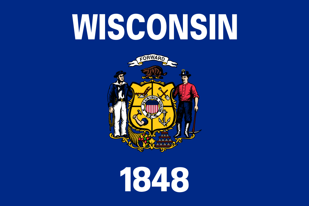 Wisconsin flag – how to get married online in Wisconsin guide