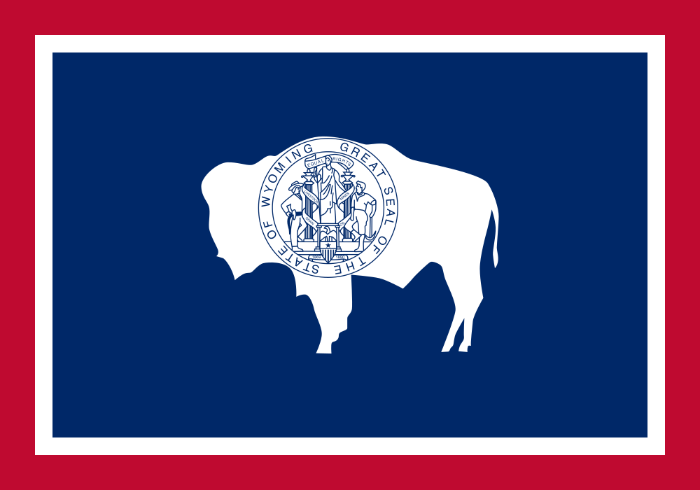 Wyoming flag – how to get married online in Wyoming guide